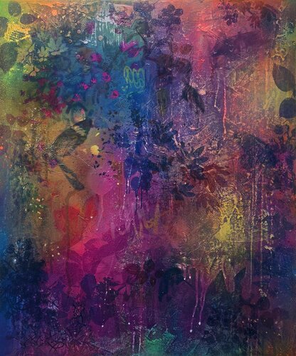 Graffiti Garden No.9 (FREE CONUS SHIPPING) by Katrina Revenaugh, 絵画 for Sale on Singulart