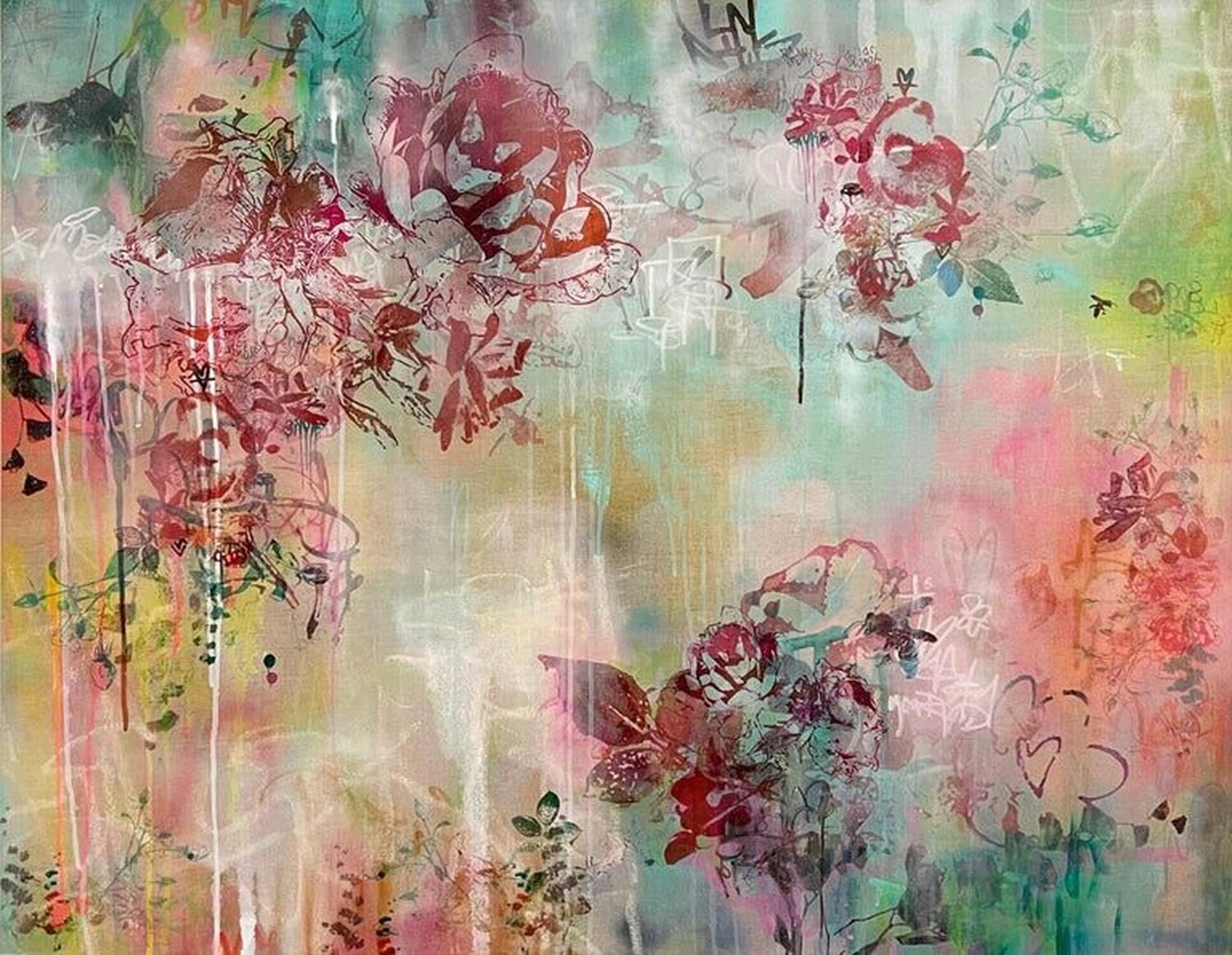 Bee Mindful No. 1 Katrina Revenaugh Dipinto originale in vendita