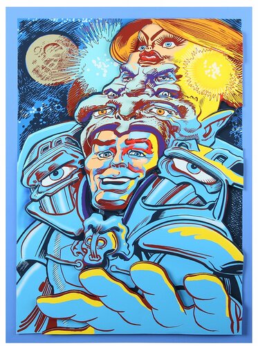 Spacegod (Pop Art, Street Art, Comic, James Rizzi) von Michael Wittmann, Druck kaufen auf Singulart