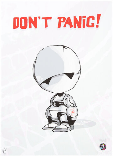 Don't Panic (Graffiti, Urban Art, Street Art, Robot, Relax, Fun) by Frank Brenner, Print for Sale on Singulart