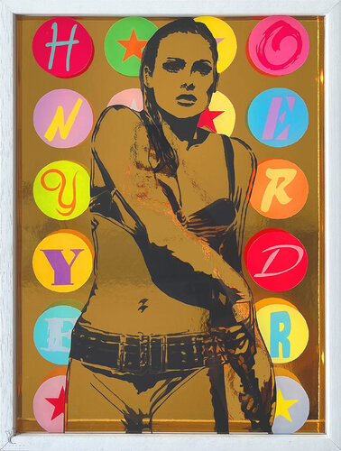 Honeyryder (Shell Diver, James Bond, Ursula Andress, Dr. No., Nostalgia, Pop Art, Collage, 50s, 60s, 70s, Warhol, Wesselmann, Lichtenstein) van Holger Zimmermann, Afdruk te koop op Singulart