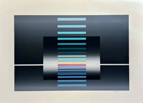 Geometric Composition in Gray (Konkrete Kunst, Constructivsm, Geometric Abstract, Op-Art) by Friedrich Geiler, 版畫 for Sale on Singulart