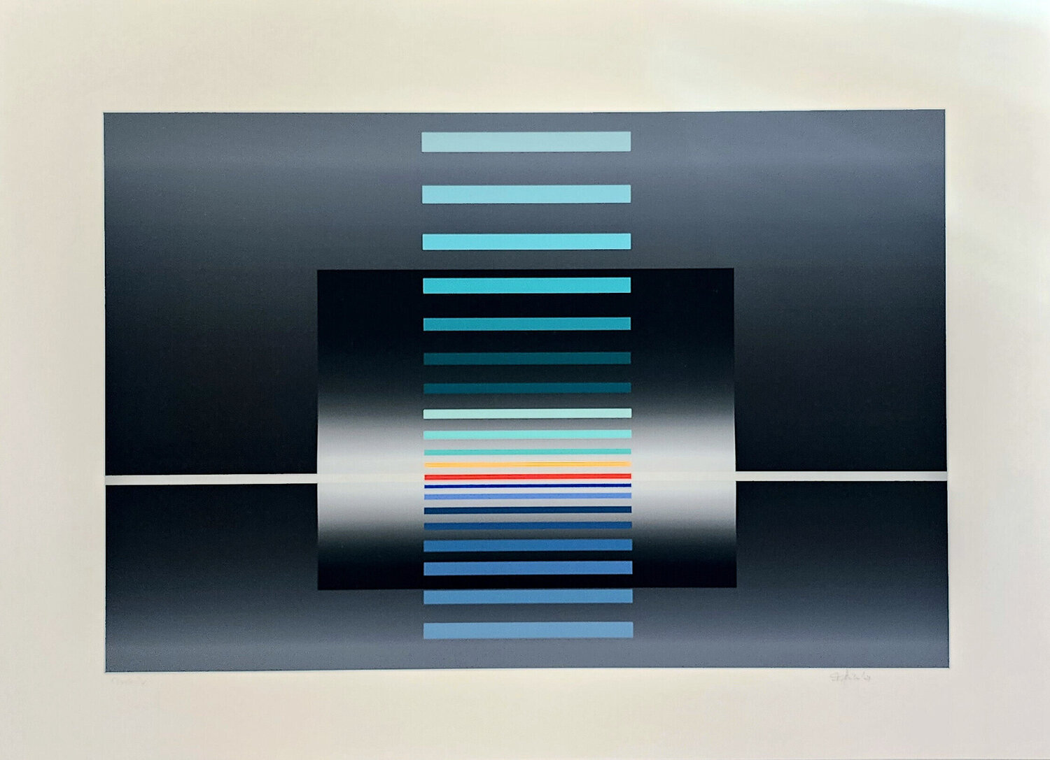Geometric Composition in Gray (Konkrete Kunst, Constructivsm, Geometric Abstract, Op-Art) Friedrich Geiler Druck zu verkaufen