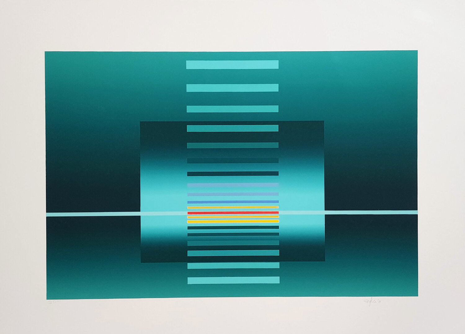 Geometric Composition in Gray (Konkrete Kunst, Constructivsm, Geometric Abstract, Op-Art) Friedrich Geiler Druck zu verkaufen