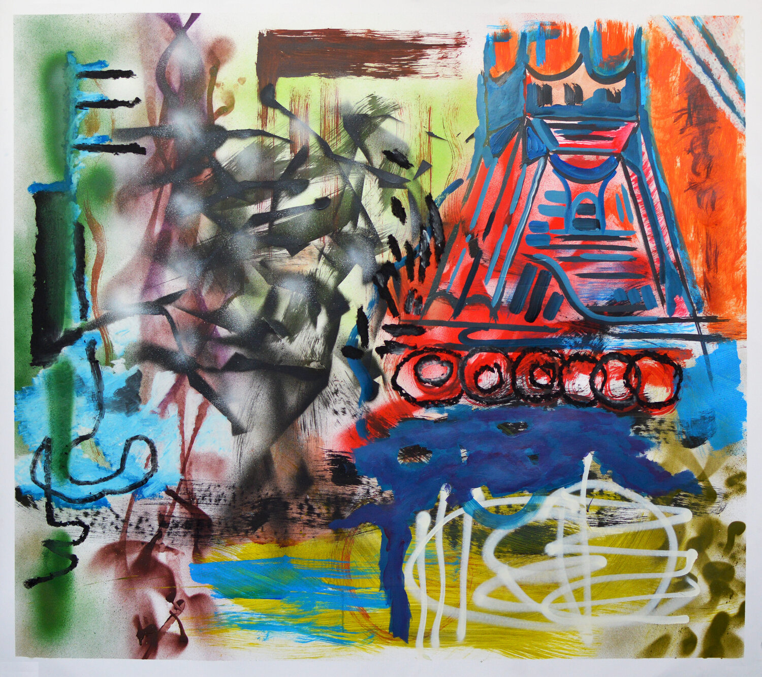 Injustice (Blue Door) JB Nearsy Originalgemälde zu verkaufen