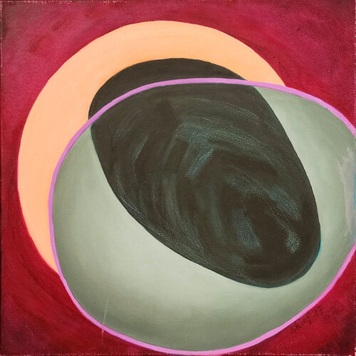 Obsidian (Geometric, Abstract, Gestural, Vibrant) di Susan Kiefer, Pittura in vendita su Singulart