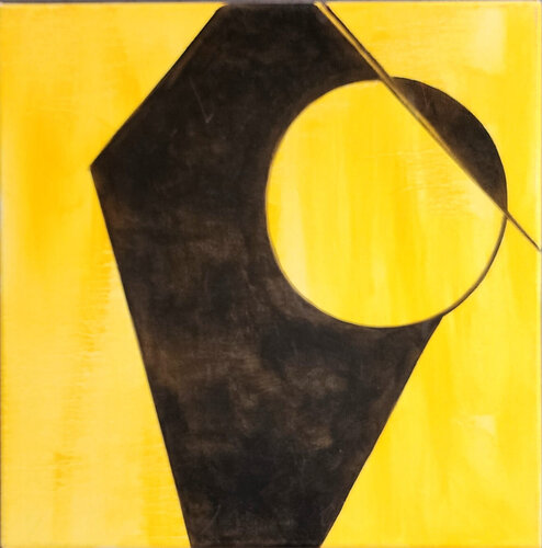 Untitled Yellow 01 (Geometric, Abstract, Gestural, Vibrant) di Susan Kiefer, Pittura in vendita su Singulart