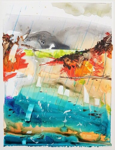 Untitled Gestural Abstract Composition van Russell Shoemaker, Werk op papier te koop op Singulart
