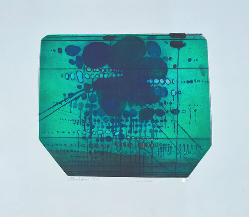 Blue Dripping (Blaues Tropfen) (Post-war Abstraction, Joseph Beuys, German painter) van Willibrord Haas, Afdruk te koop op Singulart