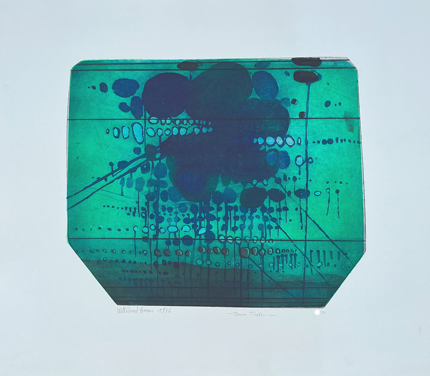 Blue Dripping (Blaues Tropfen) (Post-war Abstraction, Joseph Beuys, German painter) Willibrord Haas Druck zu verkaufen