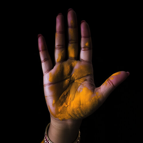 Ahmedabad, India, Holi Festival, Warm, Saffron, Hand, Calm) by Lord Fauntleroy, Photography for Sale on Singulart