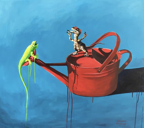 Kampf der Titanen di Carmelo Margarone, Pittura in vendita su Singulart