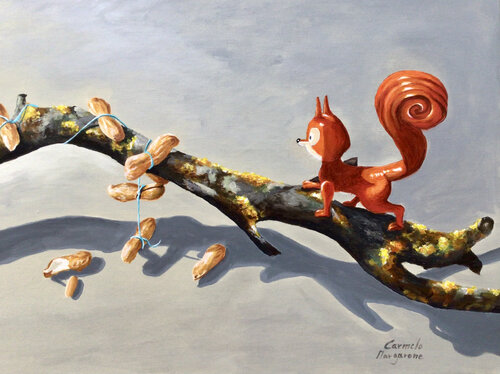 Scoiattoli rossi by Carmelo Margarone, Painting for Sale on Singulart