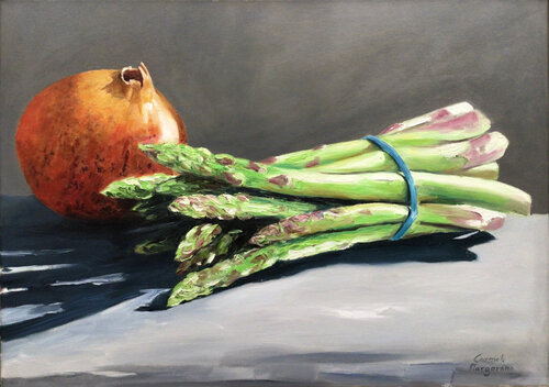 Asparagi e melograno di Carmelo Margarone, Pittura in vendita su Singulart