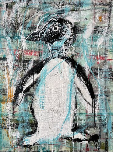South Argentina penguin by Marie-Danielle Leblanc, Painting for Sale on Singulart