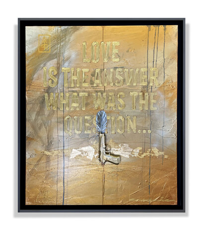 Love is the answer, what was the question... GOLD van Antonie de Rooij, Schilderij te koop op Singulart