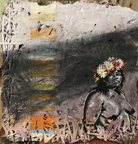 QUEEN OF SHEBA FRESCO van Bernadette Arnaud, Schilderij te koop op Singulart