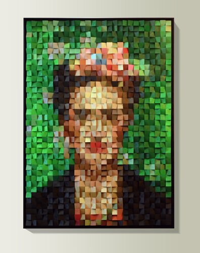 Wooden art "Frida Kahlo's self portrait" von Nadia Eremina (pix-n-art), Andere Medien kaufen auf Singulart