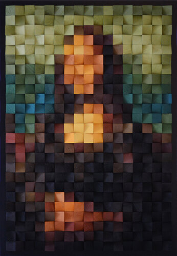 Wooden Art "Mona Lisa" von Nadia Eremina (pix-n-art), Malerei kaufen auf Singulart