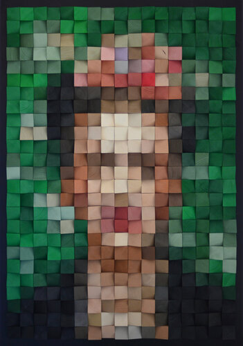Wooden art "Frida Kahlo's self portrait" von Nadia Eremina (pix-n-art), Andere Medien kaufen auf Singulart