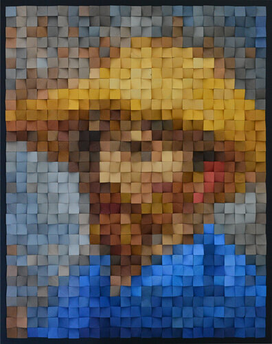 Reinterpretation of Van Gogh’s Self-Portrait von Nadia Eremina (pix-n-art), Andere Medien kaufen auf Singulart
