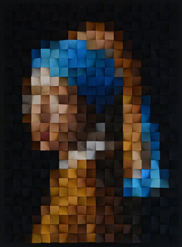 Wooden Art "Echoes of Vermeer" von Nadia Eremina (pix-n-art), Malerei kaufen auf Singulart