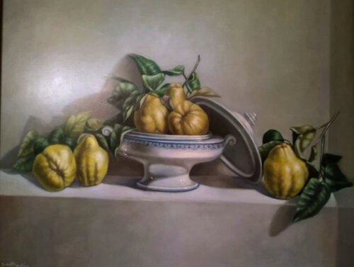 Naturaleza con membrillos - Colección privada  ( Madrid ) van Fabián Sabbadin, Schilderij te koop op Singulart