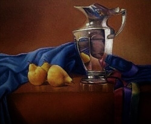 Silver and fruits van Fabián Sabbadin, Schilderij te koop op Singulart