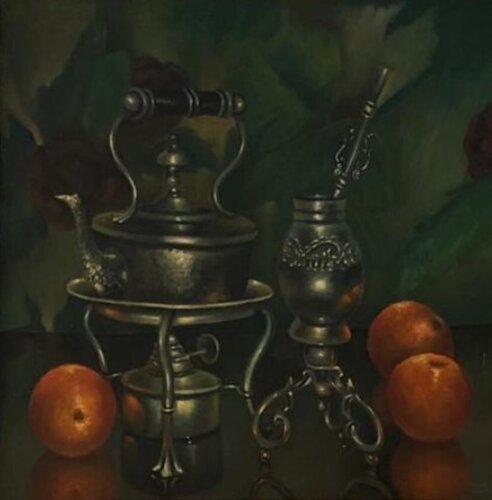 Platería Argentina del siglo XIX - Colección privada ( Río de Janeiro - Brasil ) van Fabián Sabbadin, Schilderij te koop op Singulart
