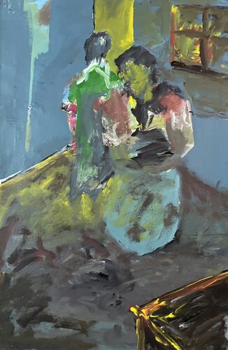 Conversation par Ehsan Mohammadloo, Peinture en vente sur Singulart