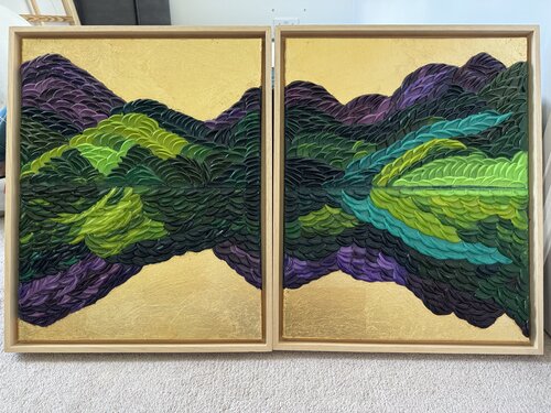 Rippling Reflections #1 (Diptych) de Gaya Chandrasekaran, Pintura a la venta en Singulart