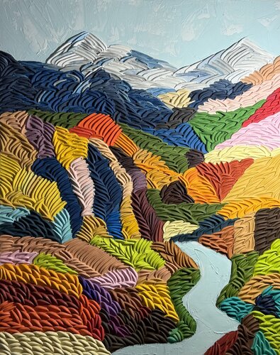The Woven Land de Gaya Chandrasekaran, Pintura a la venta en Singulart