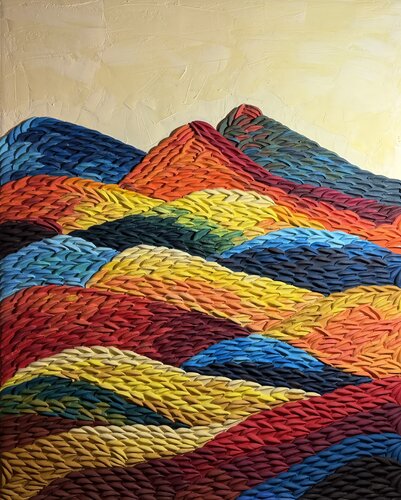 Sunrise on the Dunes de Gaya Chandrasekaran, Pintura a la venta en Singulart