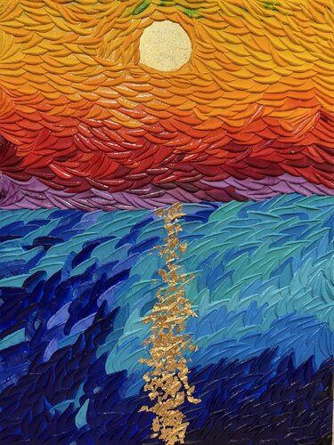 Golden Reflections de Gaya Chandrasekaran, Pintura a la venta en Singulart
