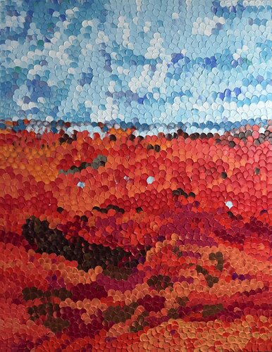 Poppy Wave by Gaya Chandrasekaran, Painting for Sale on Singulart