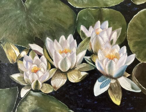Water lilies di Iryna Budai, Pittura in vendita su Singulart