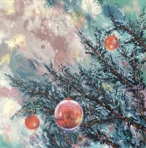 Christmas mood di Iryna Budai, Pittura in vendita su Singulart