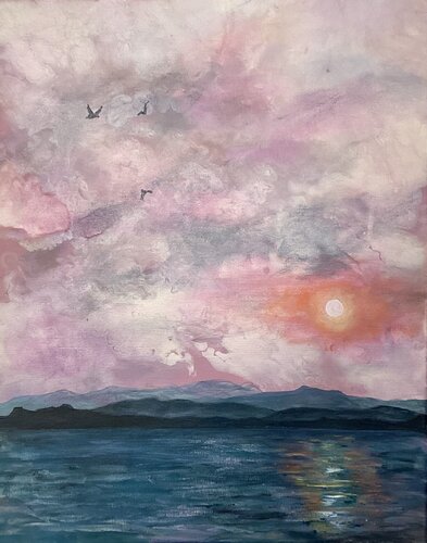 Pink sky di Iryna Budai, Pittura in vendita su Singulart