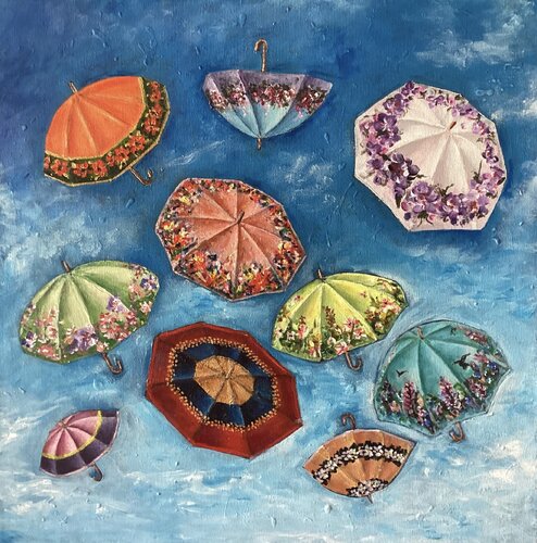 Umbrellas par Iryna Budai, Peinture en vente sur Singulart