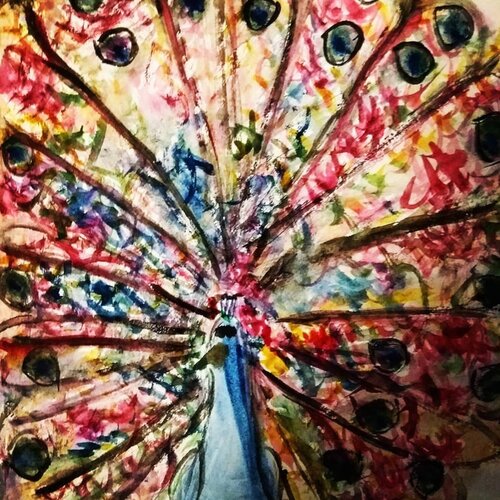 Pawie pióra. de Julia Zabrocka, Pintura a la venta en Singulart