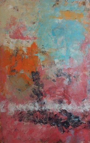 Un beau ciel bleu pour un soleil orange by Erwin STEINBACH, Painting for Sale on Singulart