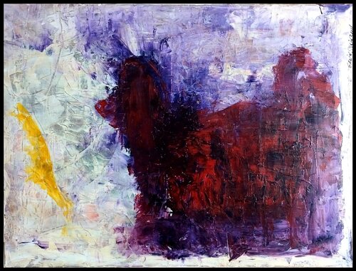Le chien de ma voisine, Aout 2023 van Erwin STEINBACH, Schilderij te koop op Singulart