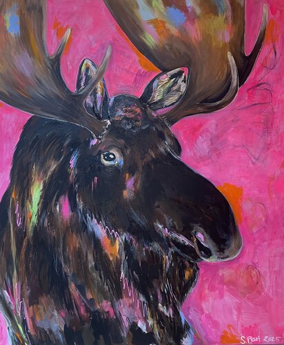 Alfons - Elch van Simone Platt, Schilderij te koop op Singulart