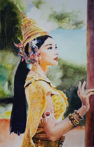 Thai Elegance von Qingzhu Lin, Malerei kaufen auf Singulart