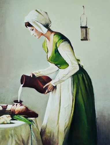 Preparing Breakfast von Qingzhu Lin, Malerei kaufen auf Singulart