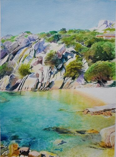 Calm seaside van Qingzhu Lin, Schilderij te koop op Singulart