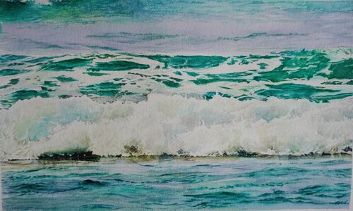 Colors of Waves di Qingzhu Lin, Pittura in vendita su Singulart