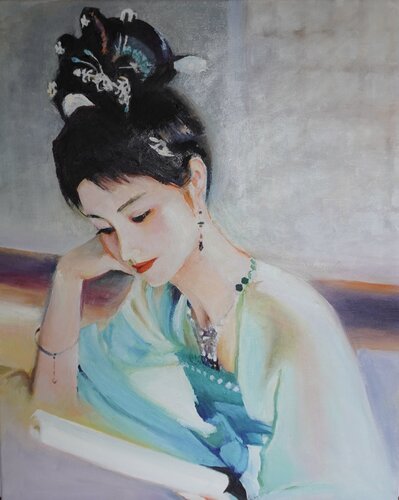 Reading by Qingzhu Lin, Painting for Sale on Singulart