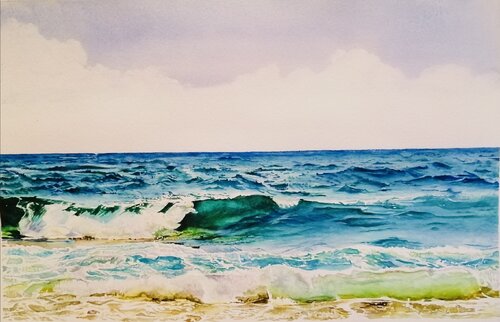Passionate Waves di Qingzhu Lin, Pittura in vendita su Singulart