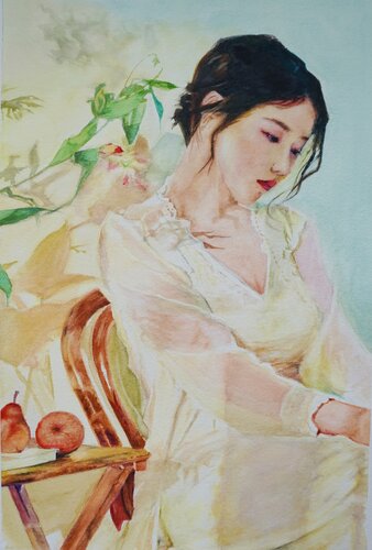 Deep in Thought von Qingzhu Lin, Malerei kaufen auf Singulart